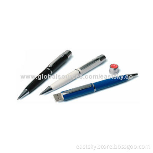 Promotional Pen-shaped USB Drive, Warranty Free for 2 Years, Environment-friendly, CE and FCCNew